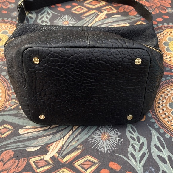 Elizabeth and James Black Pebbled Leather Hobo Satchel - Picture 6 of 10